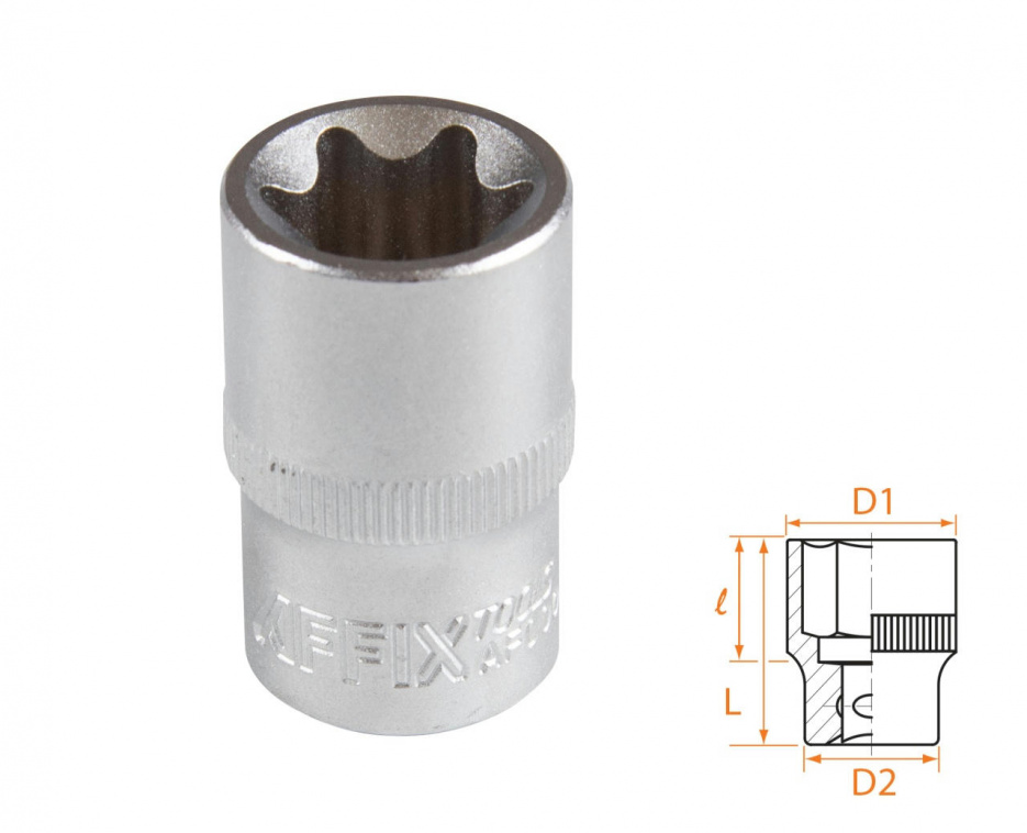 Головка торцевая TORX Е-стандарт 1/2", E20 AFFIX AF00043020